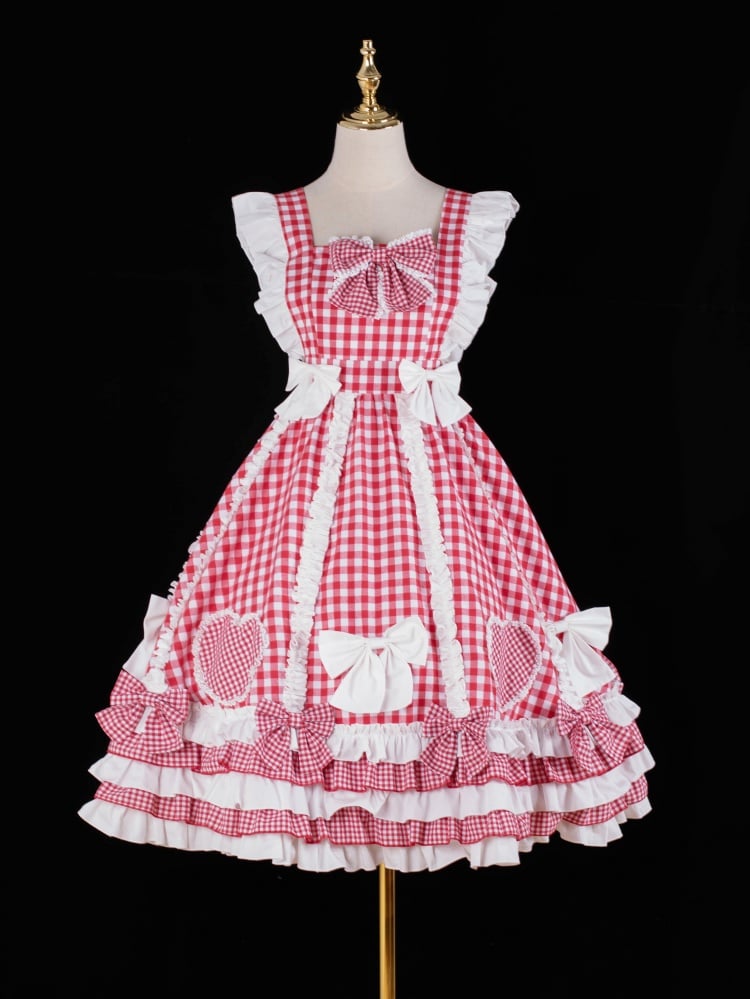 Tokyo Traveler Red Gingham Jumper Skirt