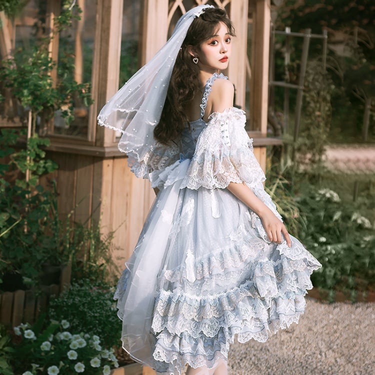 Elegant Light Blue Hanayome Jumper Skirt Full Set
