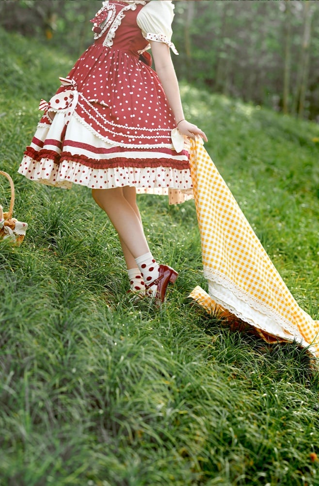 Clearance - Cherry Pie Polka Dot Sweet Jumper Skirt