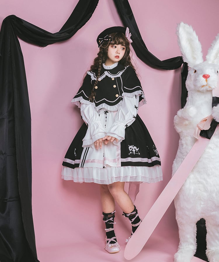 Clearance -Black Star Magician Fake Two-piece Design One Piece Full Set Size S for Bust 89cm