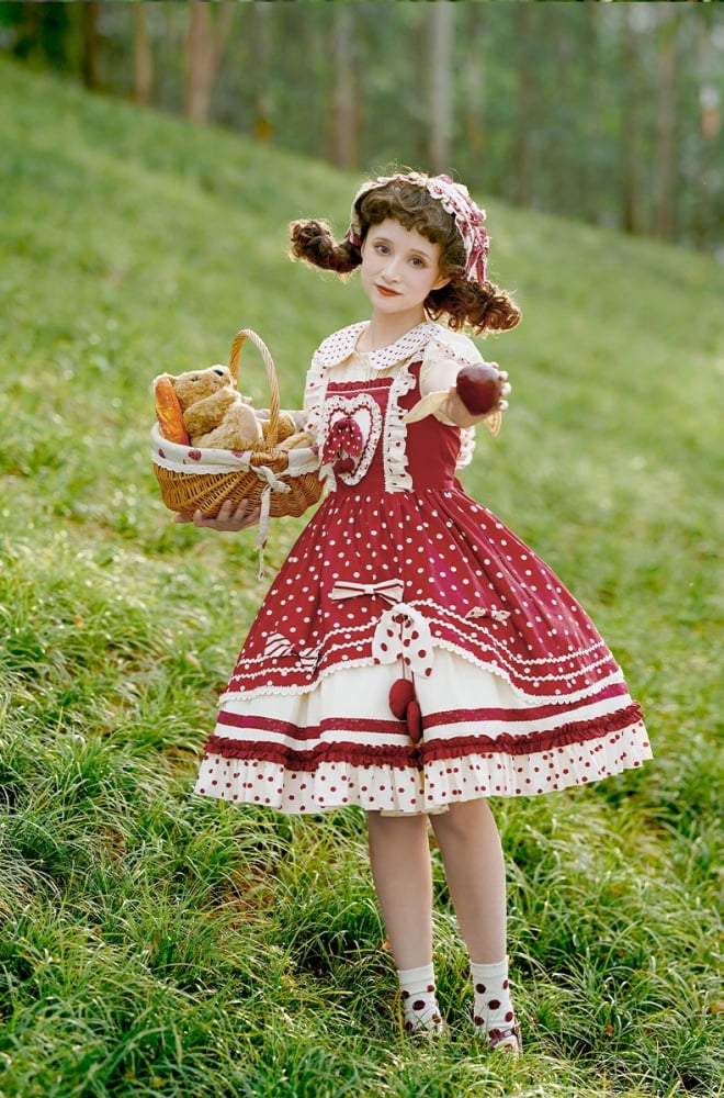 Clearance - Cherry Pie Polka Dot Sweet Jumper Skirt