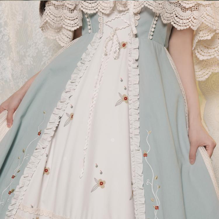 Girl's Mind Elegant Jumper Skirt / Lace Cape Set