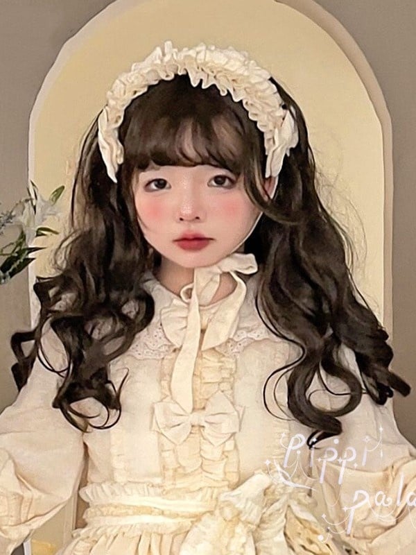 Cotton Doll Brown Long Wavy Synthetic Wig