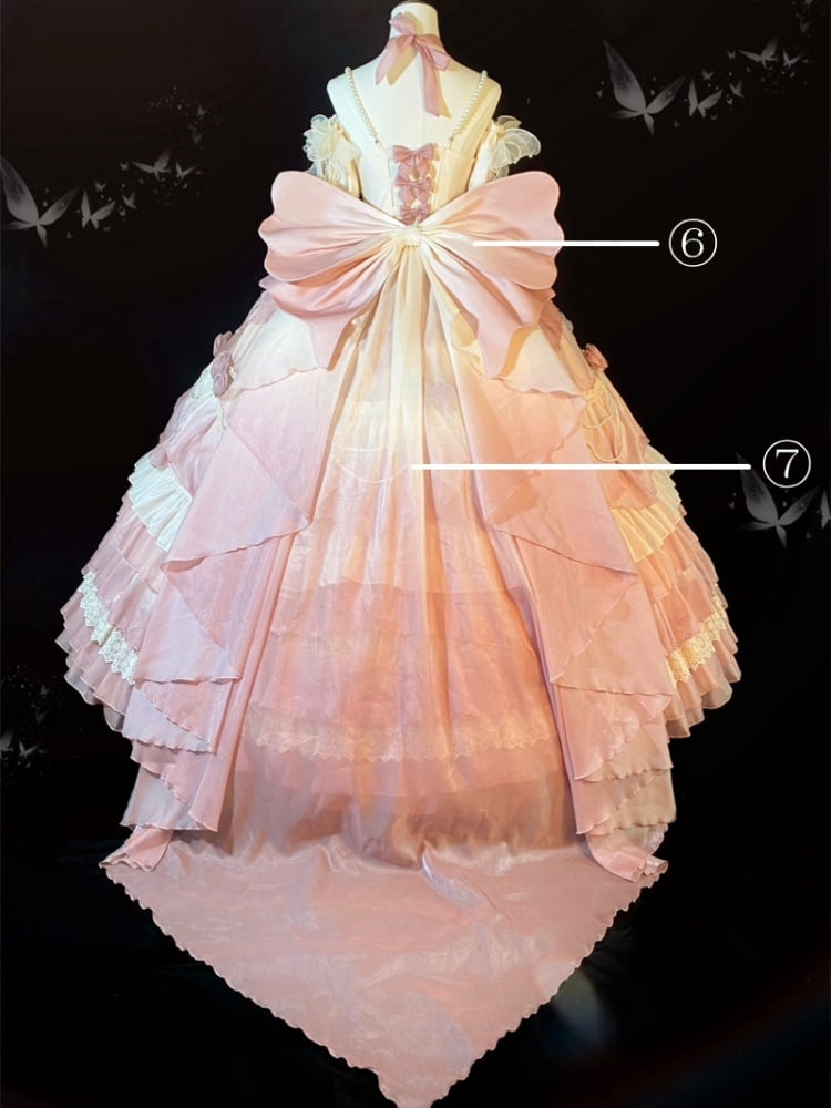 Pink Fairy Hanayome Gorgeous Princess Quinceanera Dress Full Set - Sukuroi