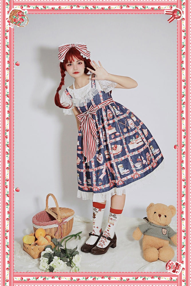 Strawberry Afternoon Tea Empire Waist Jumper Skirt I