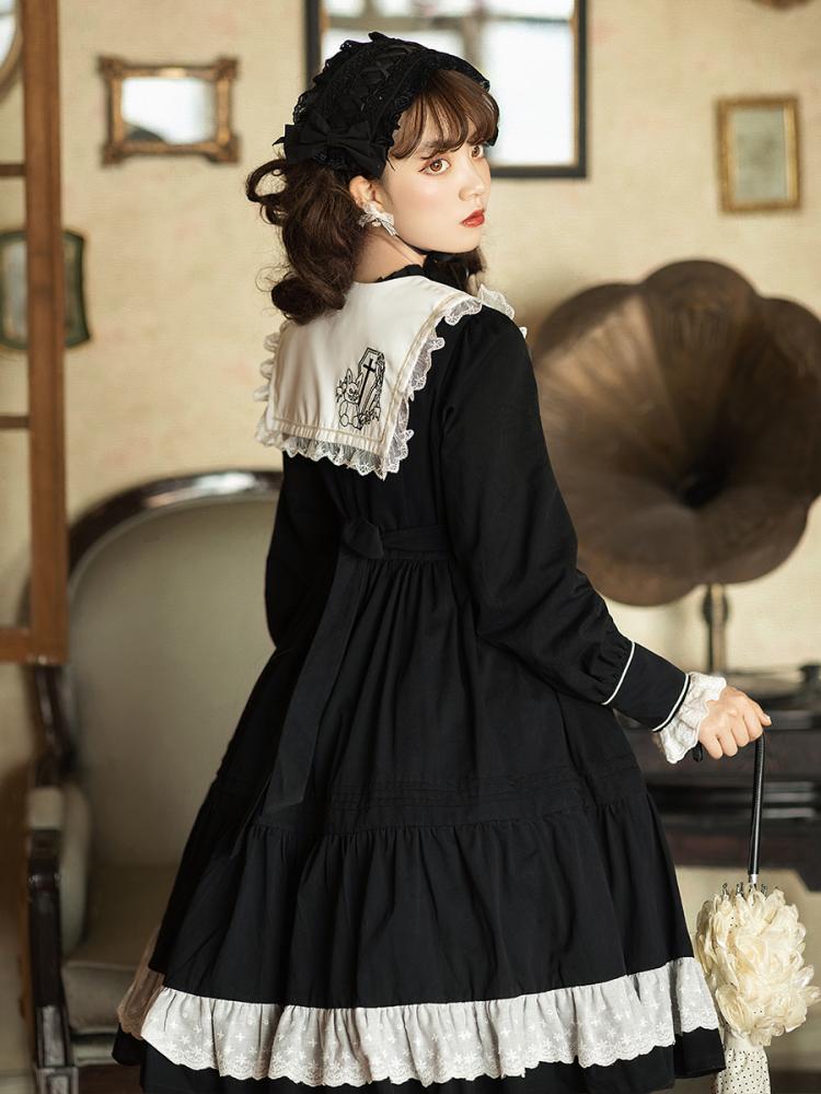 Temple of The Cross Pointed Collar Long Sleeves One Piece