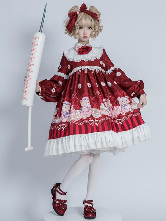 Nurse Bear Twins Lolita Dress One Piece