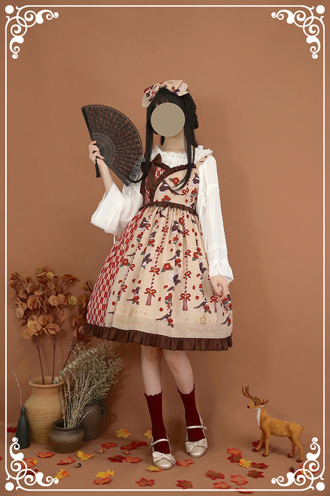 Flower Sparrow Wa Jumper Skirt