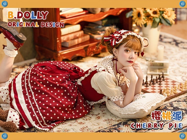 Clearance - Cherry Pie Polka Dot Sweet Jumper Skirt