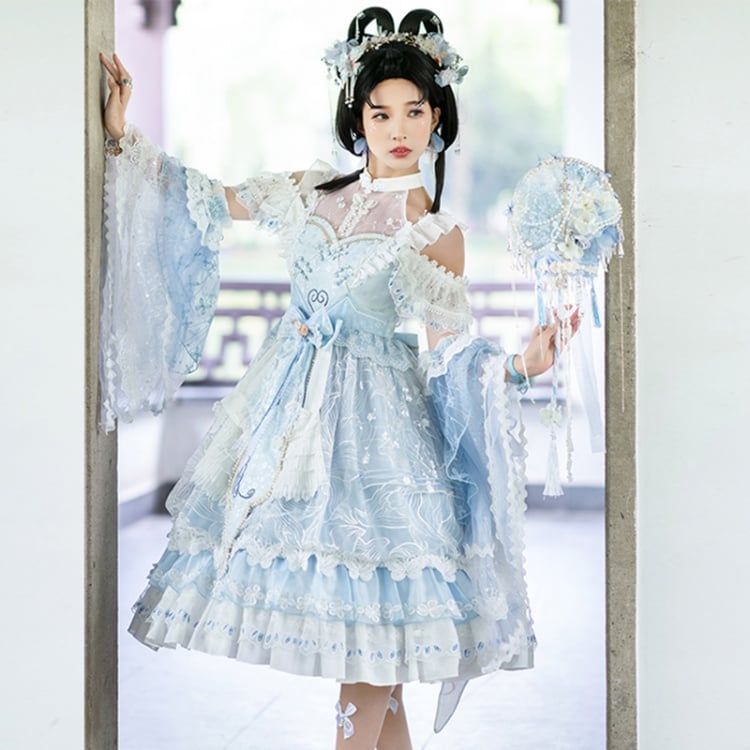 Open Shoulders Han Jumper Skirt Set