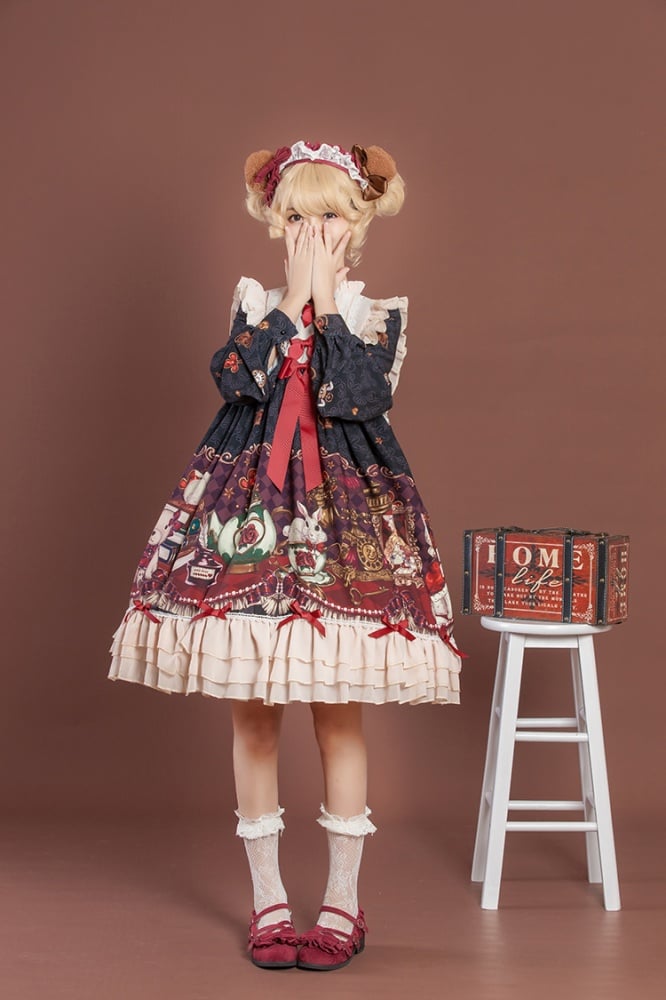 Crown Bear Black Long Sleeves One Piece