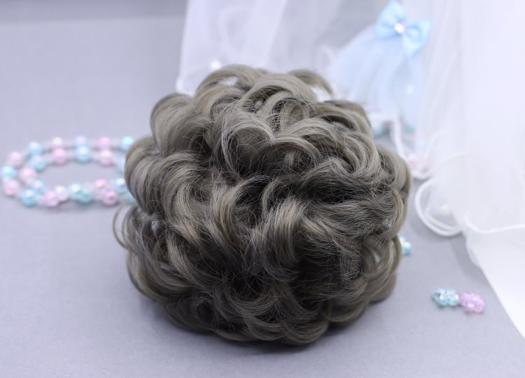 Gray Long Wig and Accessories Set Multi-styling Matte Wig / Hairclips / KC / Ponytail