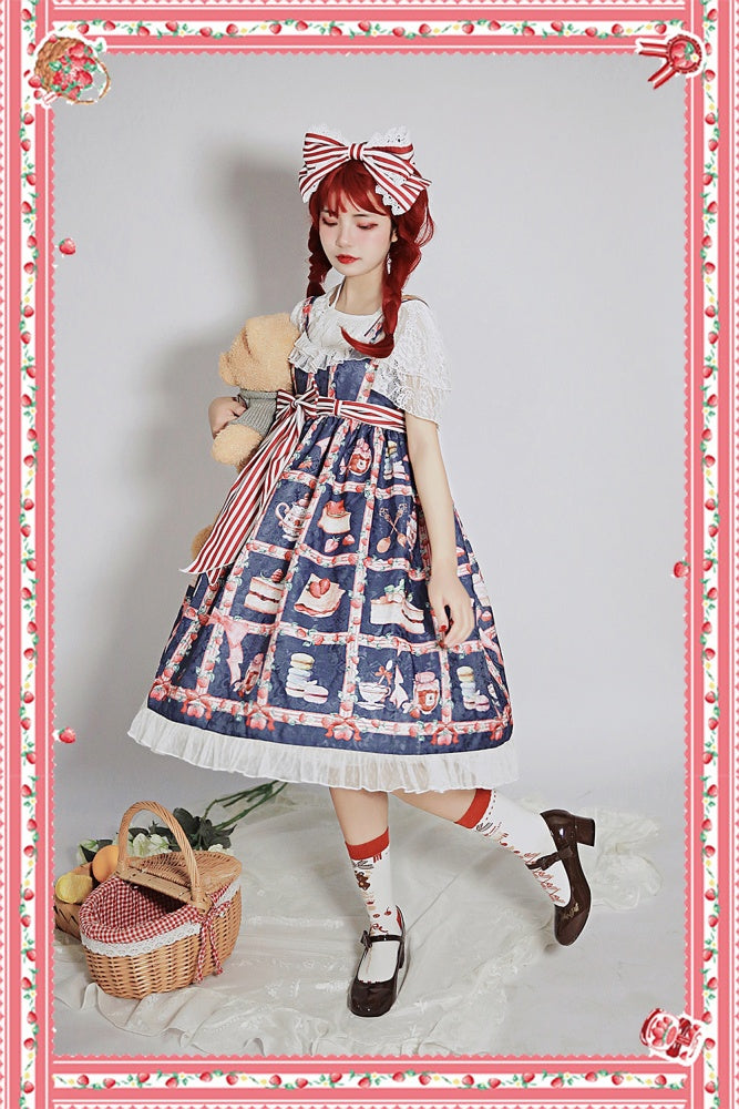 Strawberry Afternoon Tea Empire Waist Jumper Skirt I