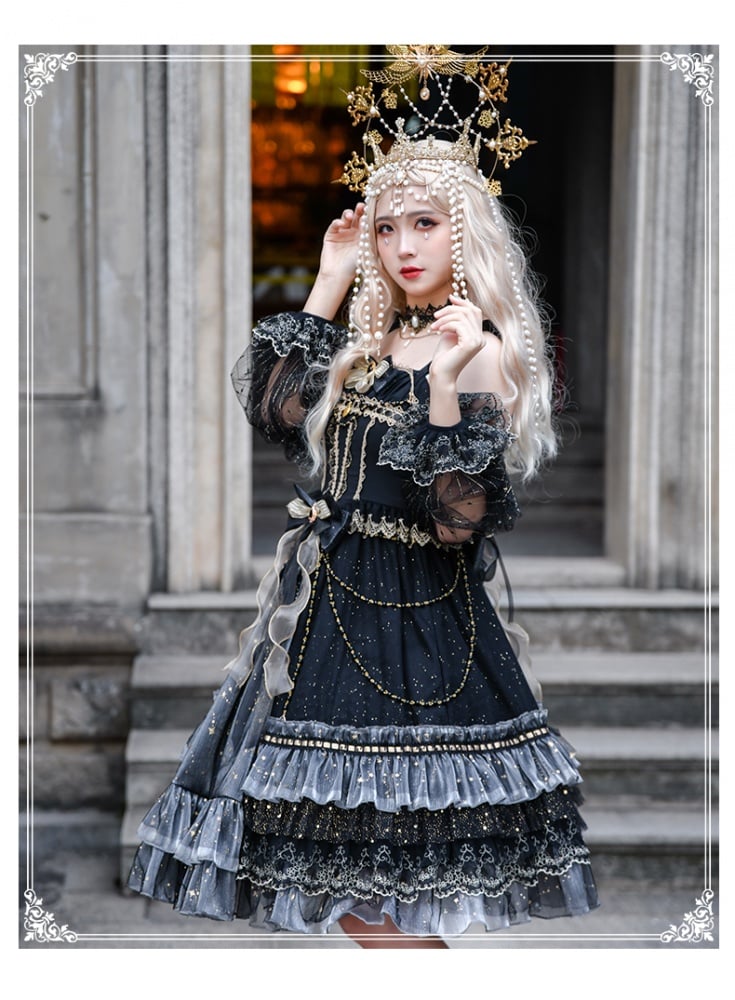 Starry Night Tea Party Lolita Dress SP JSK Set