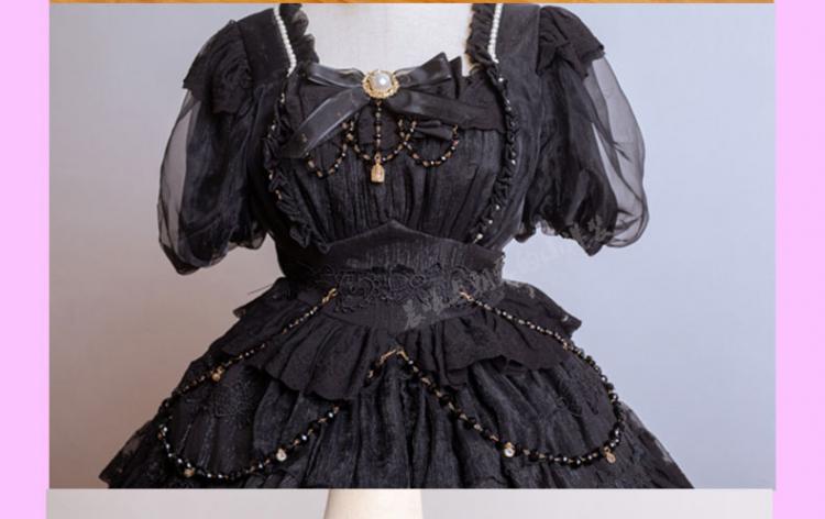 In Stock Garden Dance Short Puff Sleeves Elegant One Piece