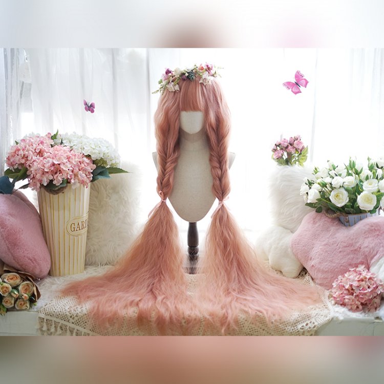 Hip Length Curly Spring Sakura Pink Synthetic Wig