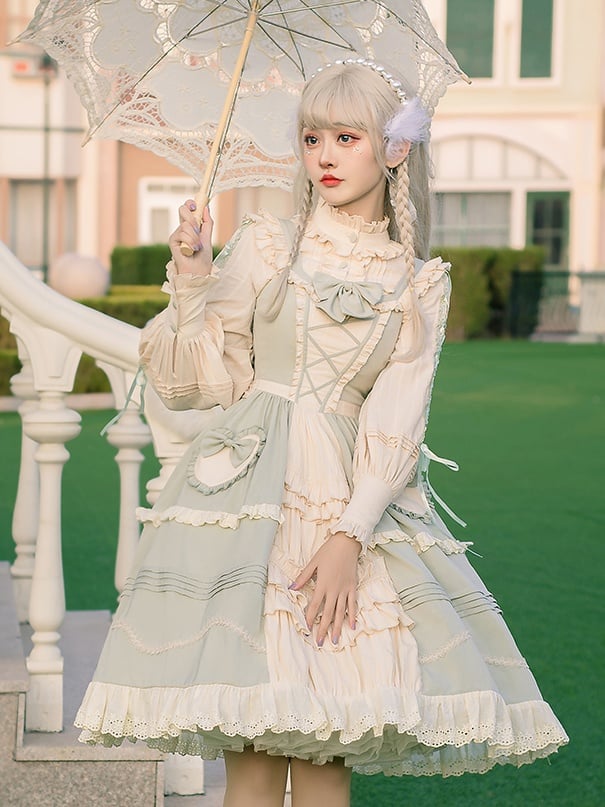 March Mulberry Country Lolita Dress Cotton JSK Set