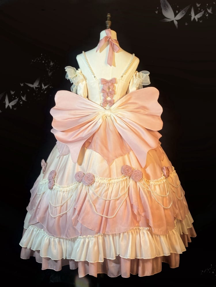 Pink Fairy Hanayome Gorgeous Princess Quinceanera Dress Full Set - Sukuroi