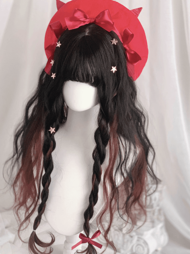 Highlight Hair Color Long Wavy Synthetic Wig 6 Colors