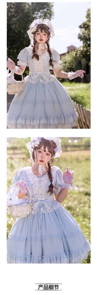 Song of Dawn Short Puff Sleeves Tea Party One Piece