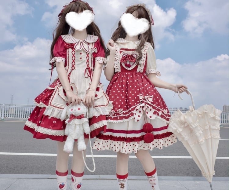 Clearance - Cherry Pie Polka Dot Sweet Jumper Skirt