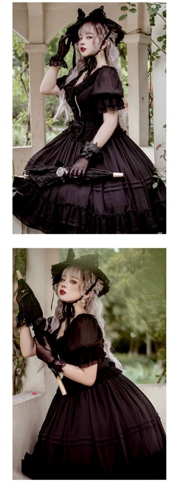 Song of Dawn Short Puff Sleeves Tea Party One Piece