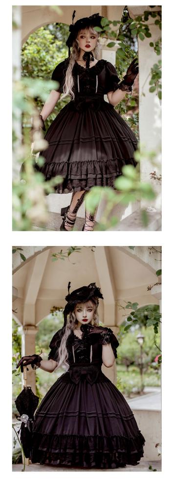 Song of Dawn Short Puff Sleeves Tea Party One Piece