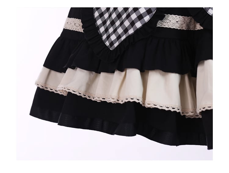 Clearance - Little Cherry Black Love Collar Removable Long Sleeves Sweet OP