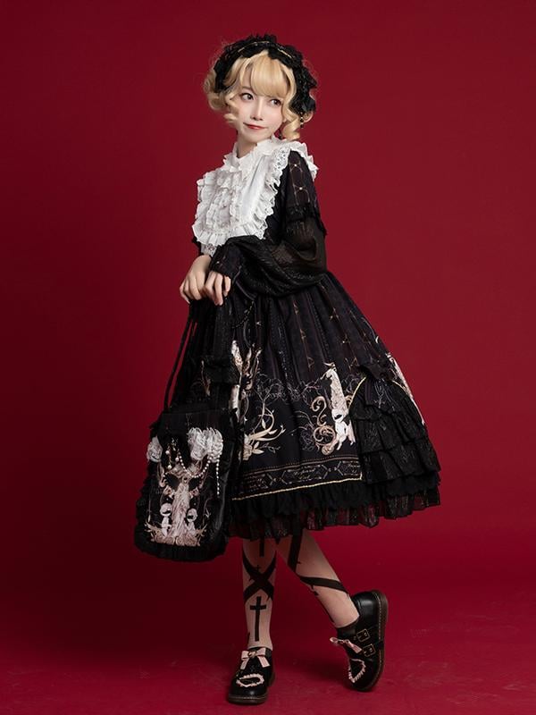 Color Black Reunite the World Long Sleeves One Piece Bust Size Available up to 106cm