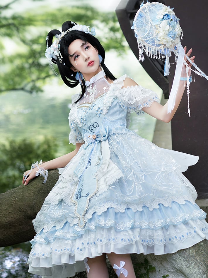 Open Shoulders Han Jumper Skirt Set