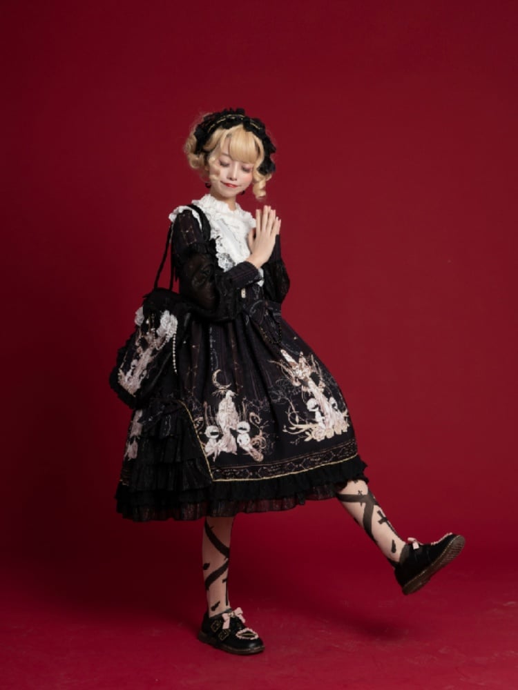 Color Black Reunite the World Long Sleeves One Piece Bust Size Available up to 106cm