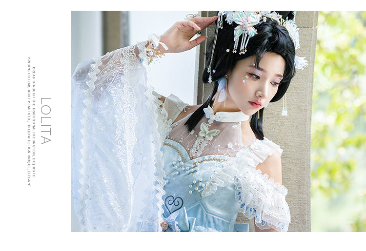 Open Shoulders Han Jumper Skirt Set