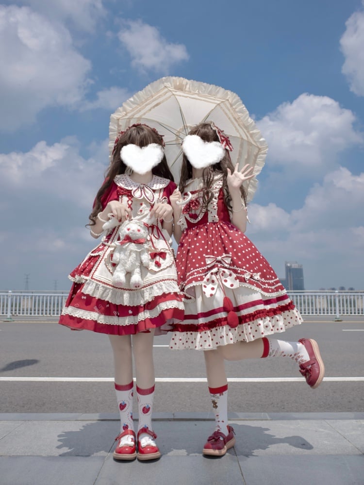 Clearance - Cherry Pie Polka Dot Sweet Jumper Skirt