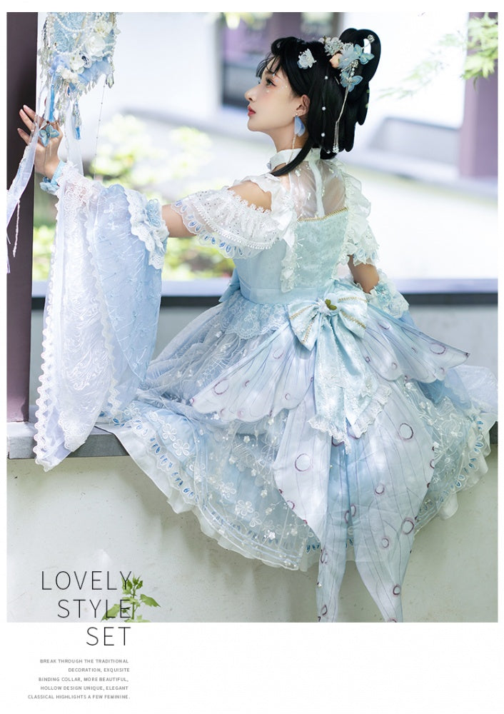 Open Shoulders Han Jumper Skirt Set