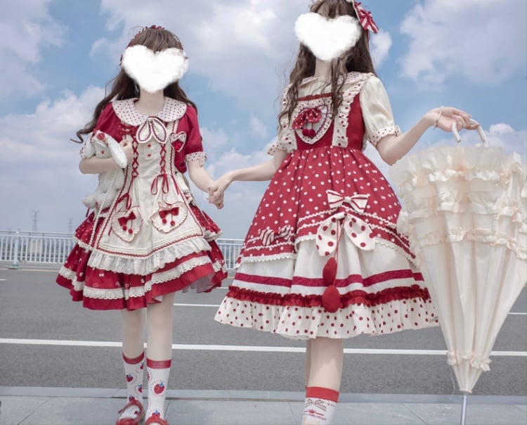 Clearance - Cherry Pie Polka Dot Sweet Jumper Skirt
