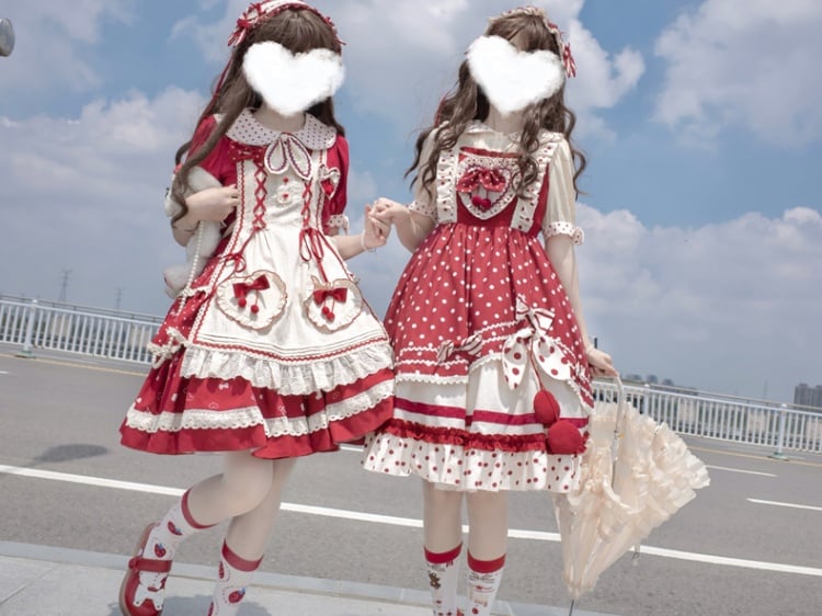 Clearance - Cherry Pie Polka Dot Sweet Jumper Skirt
