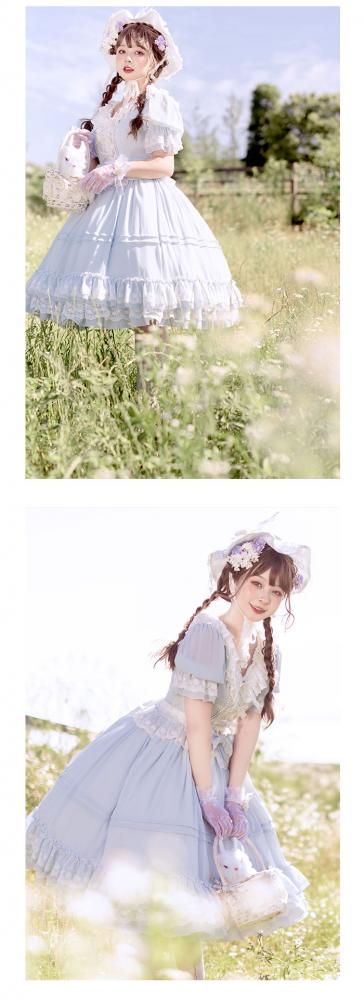 Song of Dawn Short Puff Sleeves Tea Party One Piece