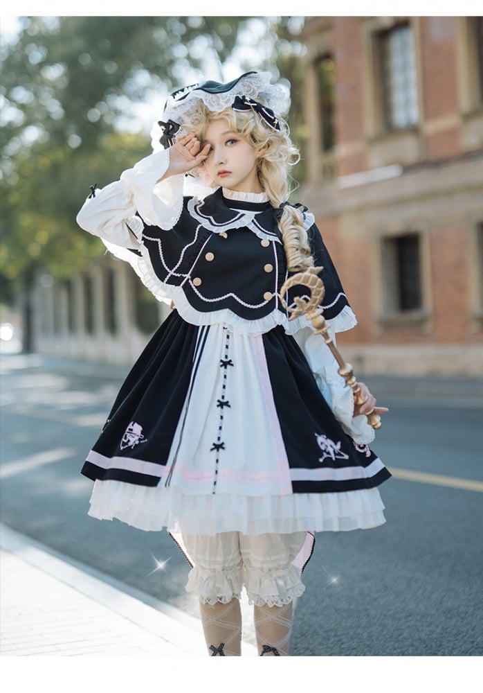 Clearance -Black Star Magician Fake Two-piece Design One Piece Full Set Size S for Bust 89cm