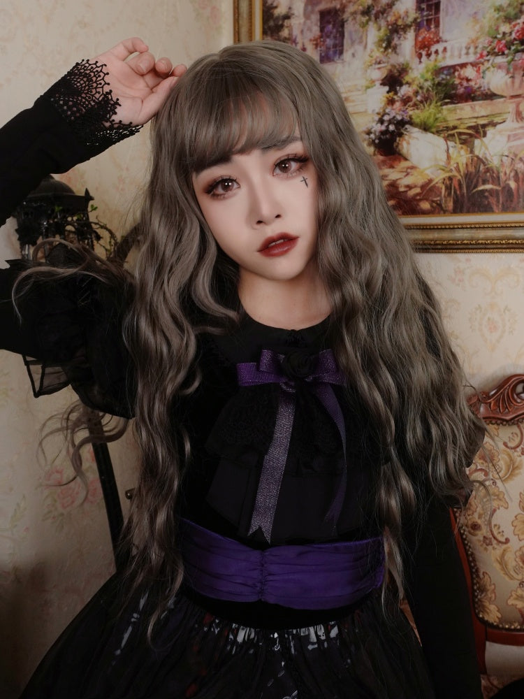 Gray Long Wig and Accessories Set Multi-styling Matte Wig / Hairclips / KC / Ponytail