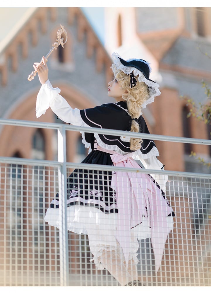 Clearance -Black Star Magician Fake Two-piece Design One Piece Full Set Size S for Bust 89cm