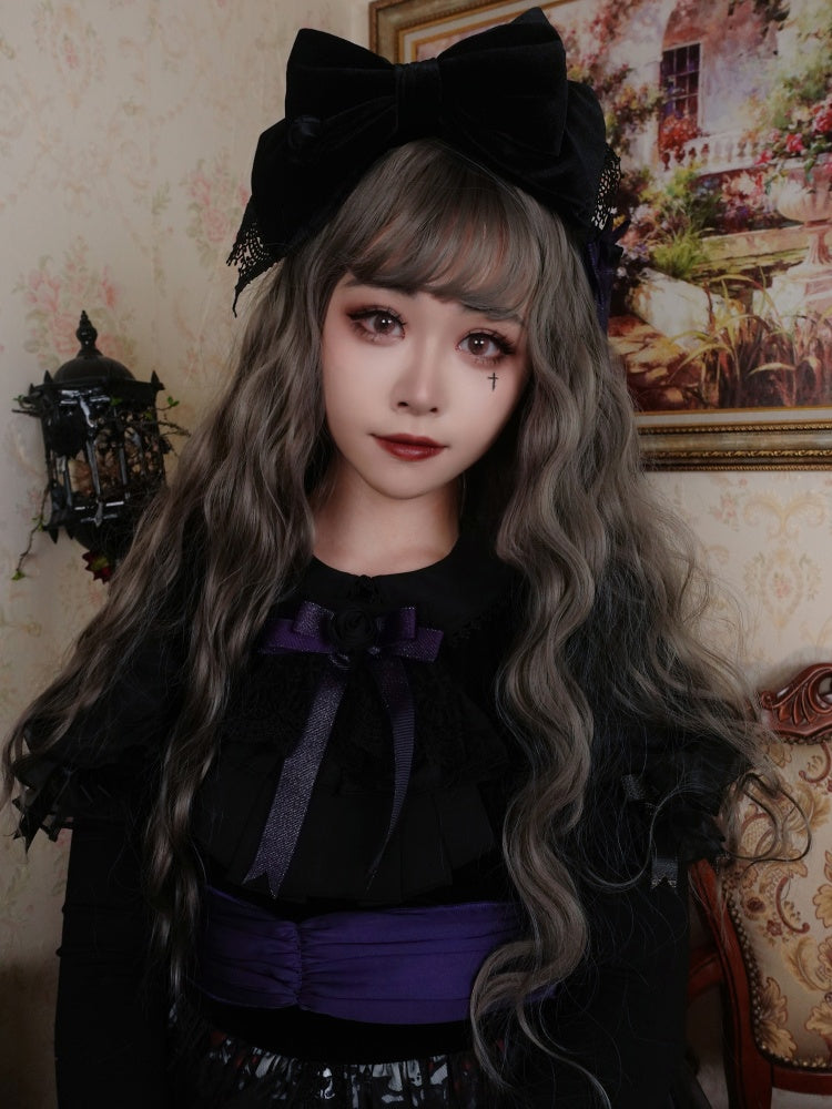 Gray Long Wig and Accessories Set Multi-styling Matte Wig / Hairclips / KC / Ponytail