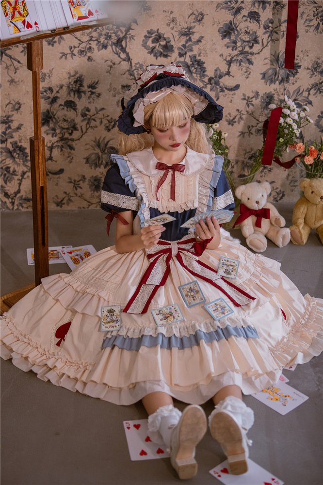 Ari Koharu Bowknot Details Peter Pan Collar Short Puff Sleeves One Piece