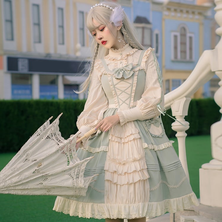 March Mulberry Country Lolita Dress Cotton JSK Set