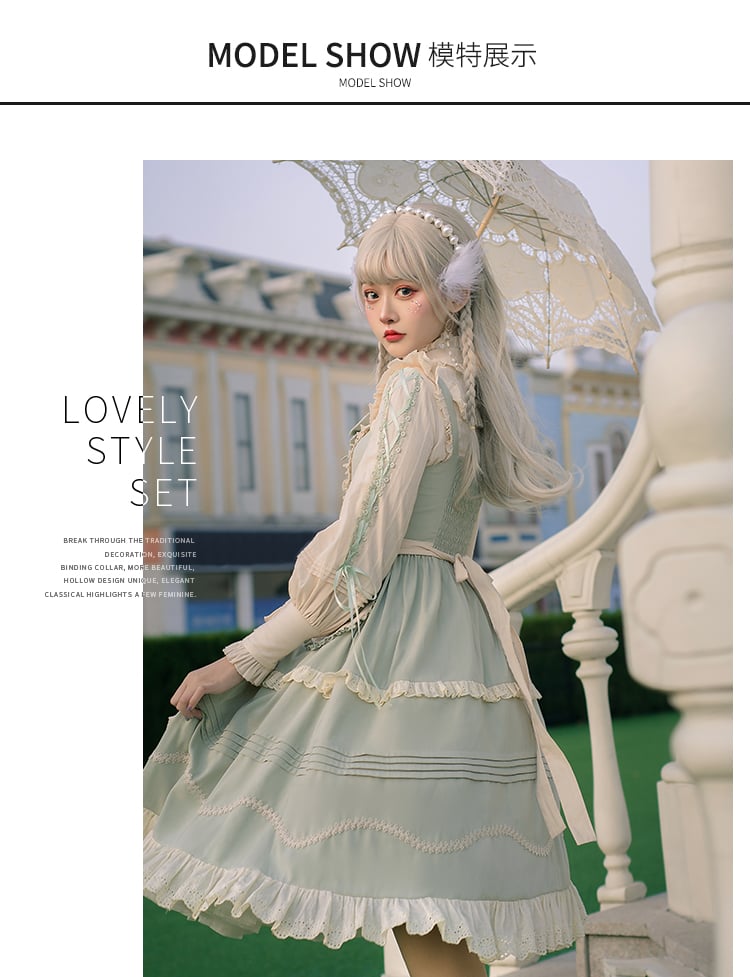 March Mulberry Country Lolita Dress Cotton JSK Set