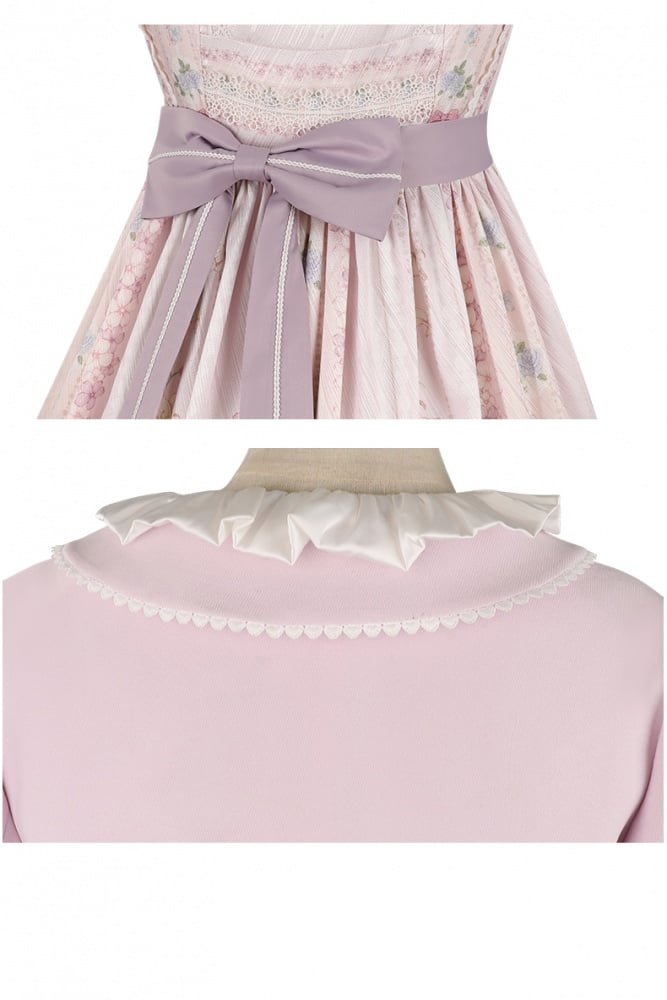 Tracery Wall Square Neckline Floral Jumper Skirt / Jacket Set