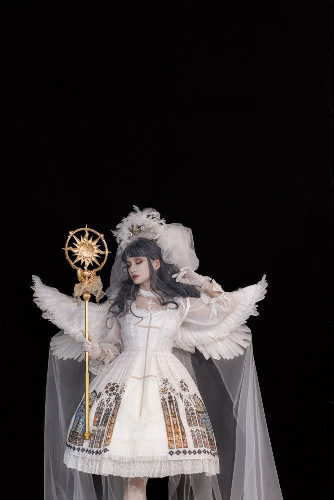 White Church Stained Window Jumper Skirt