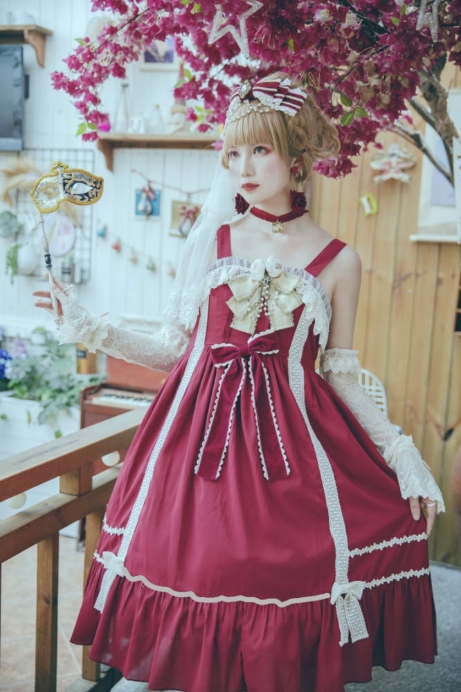 Elena's Vows Chiffon Sweet Jumper Skirt