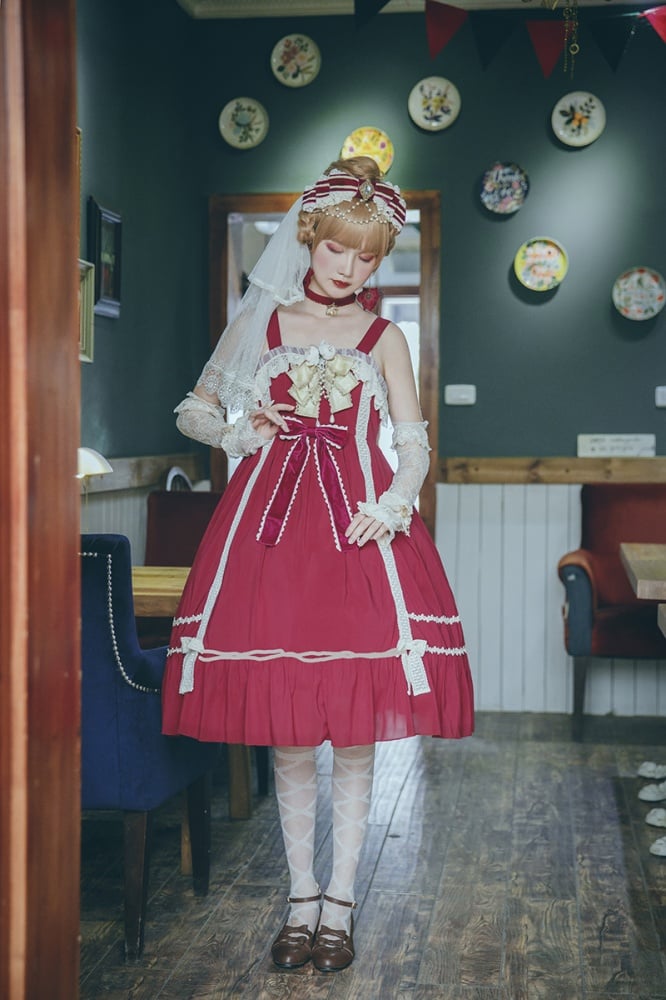 Elena's Vows Chiffon Sweet Jumper Skirt