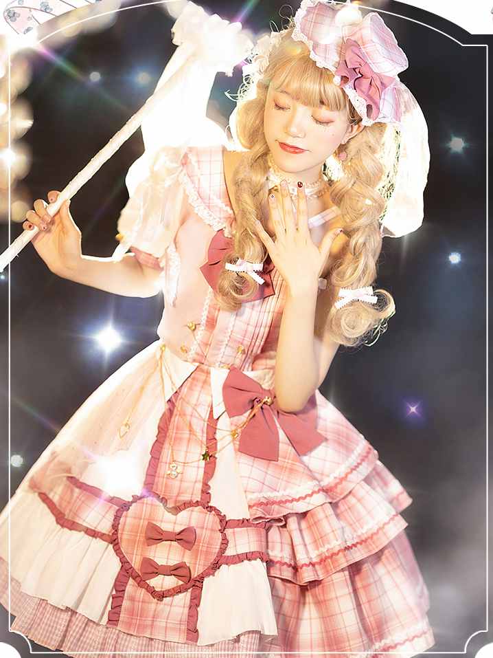 Pink Sniper Asymmetrical Neckline Top+ Tiered Skirt and Ruffle Trim SK Set