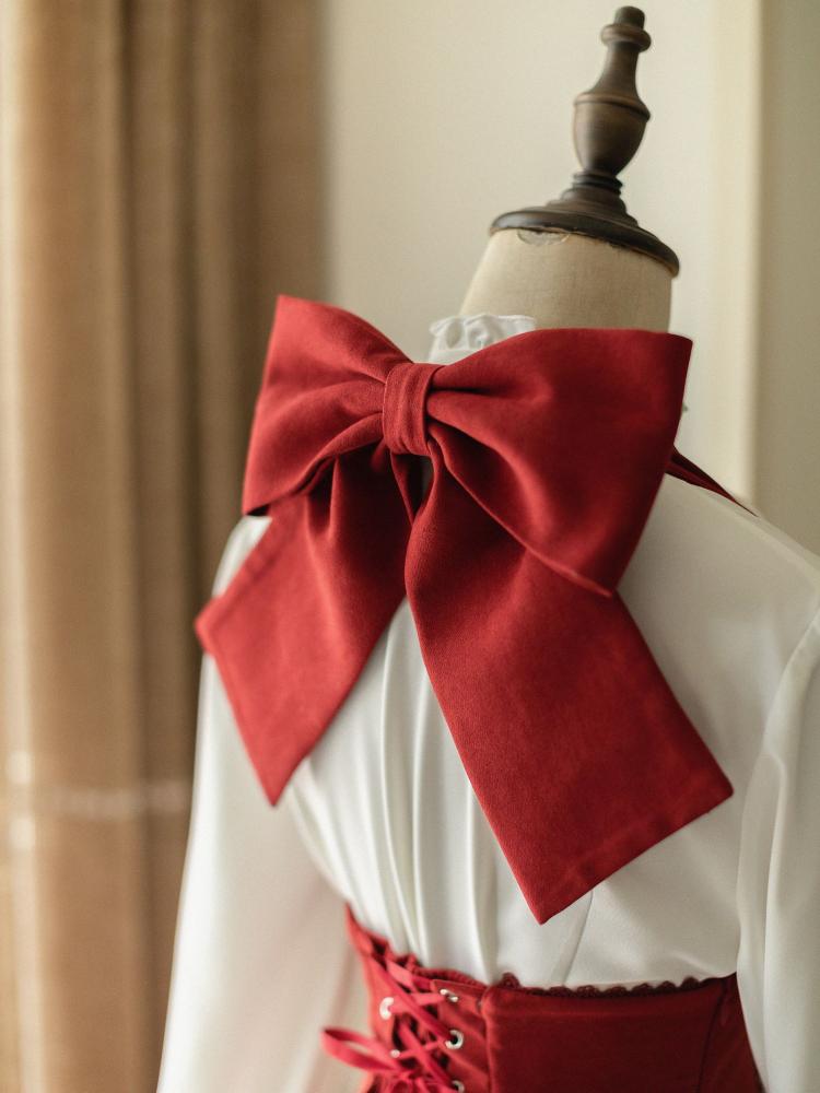 Red Bigbow Halter Neck Underbust 1950s Vintage Dress